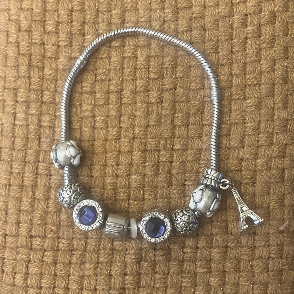 Vintage Parisian Charm & Bead Bracelet